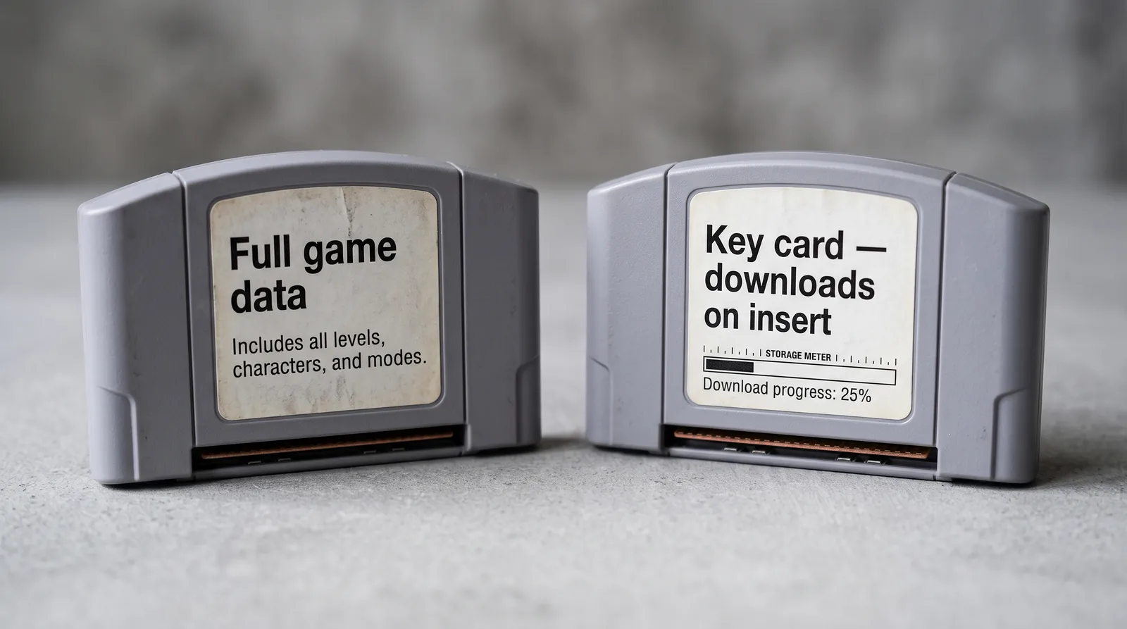 Game-Key Card versus cartridge