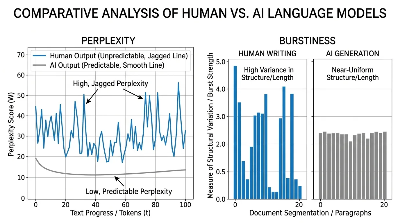 Perplexity burstiness human AI curves
