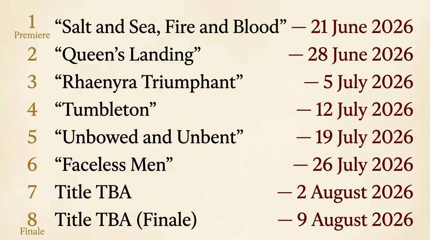Season three episode air dates