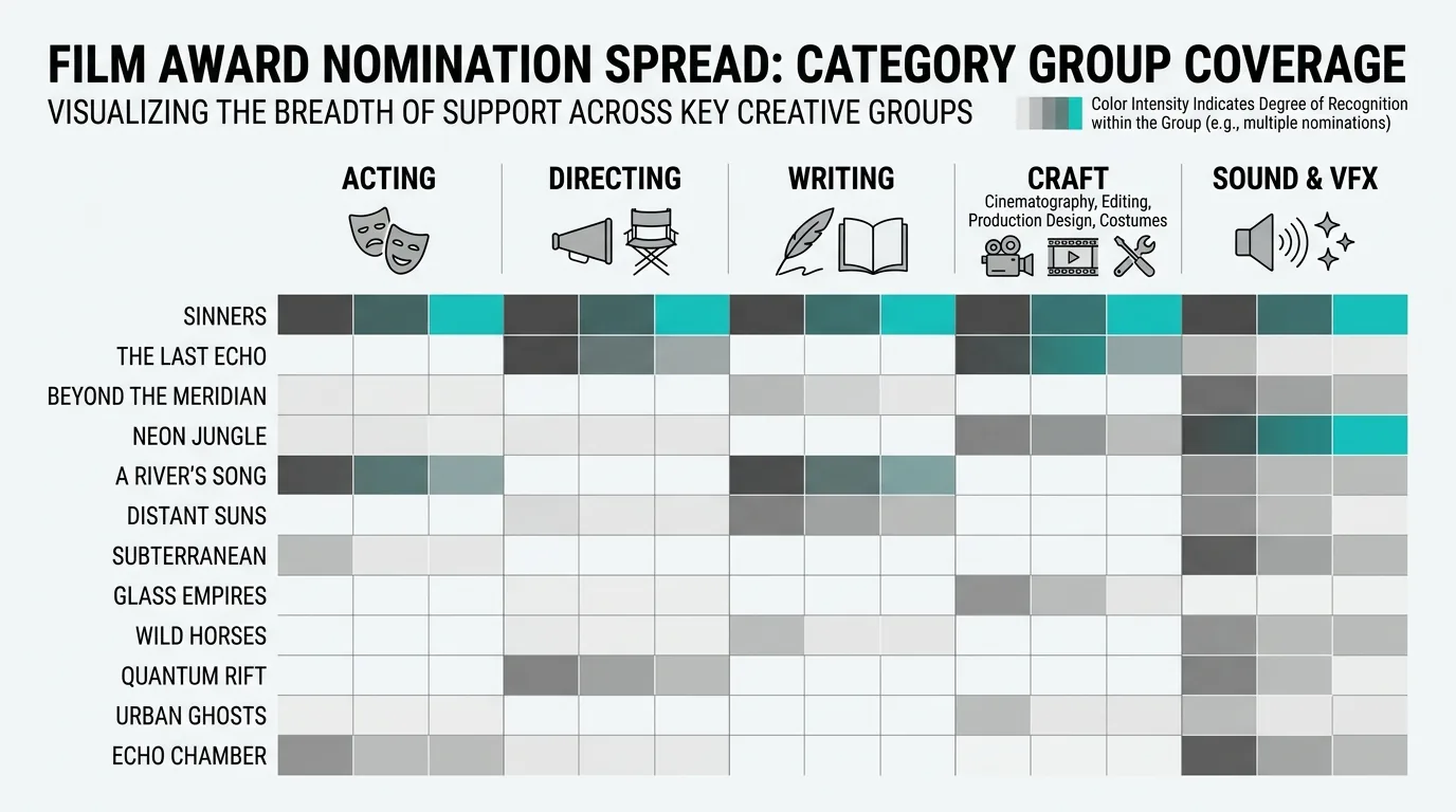 Category spread support heatmap