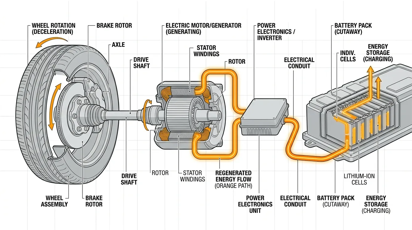 Regenerative braking energy recovery path
