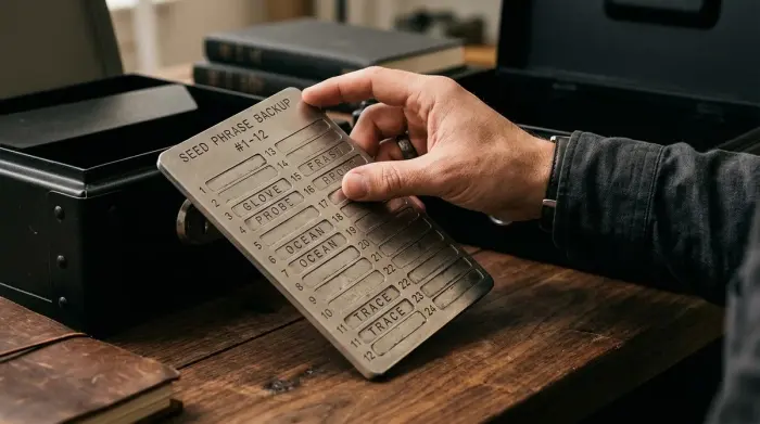 crypto seed phrase backup plate