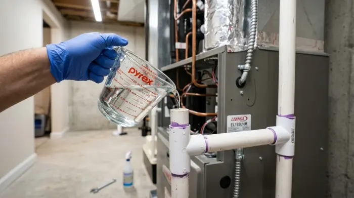 AC condensate drain line vinegar