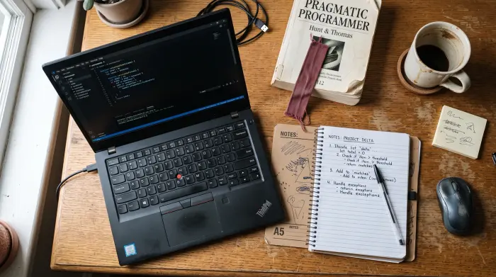 Coding desk pseudocode notebook