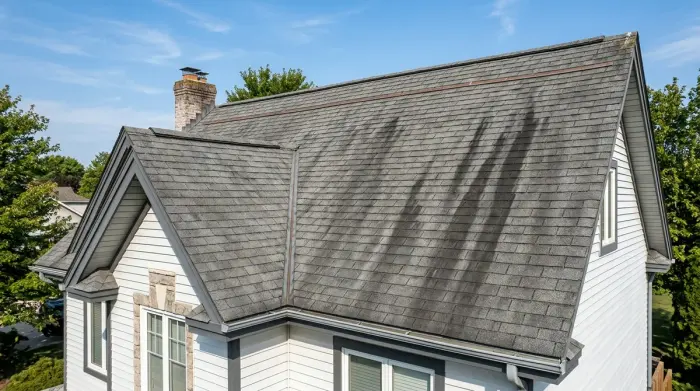 black algae streaks shingles