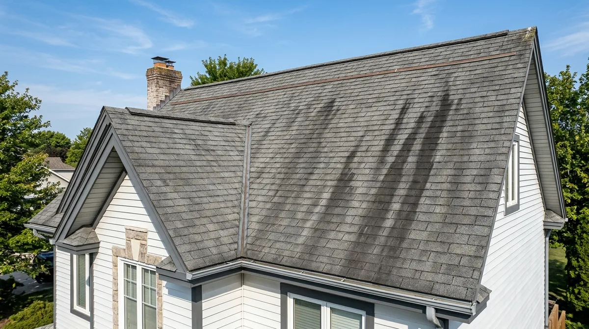 black algae streaks shingles